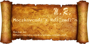 Moczkovcsák Rézmán névjegykártya